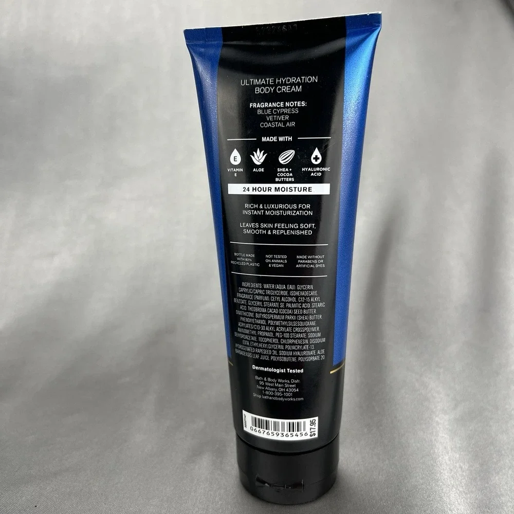 5pc Gift Lot Bath & Body Works Men's Collection Ocean Candle Face Lotion Cream +